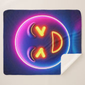 ネオンが笑う絵文字の喜び シェルパブランケット (正面(横))