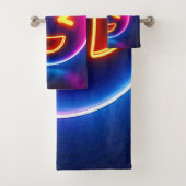 ネオンが笑う絵文字の喜び バスタオルセット (インサイチュ)