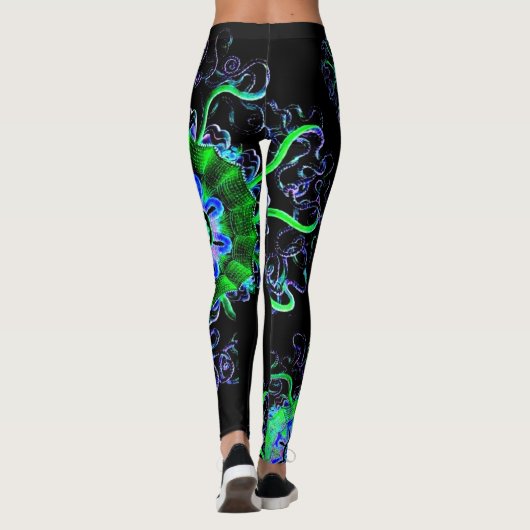 ネオンくらげの曼荼羅のヨガによってはランニングが喘ぎます レギンス (裏面)
