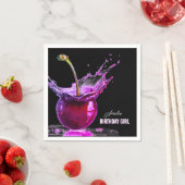 ネオンさくらんぼ パーソナライズされた スタンダードカクテルナプキン (インサイチュ)