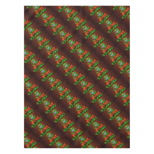 ネオンでめっちゃ楽しいクリスマスを テーブルクロス (正面)