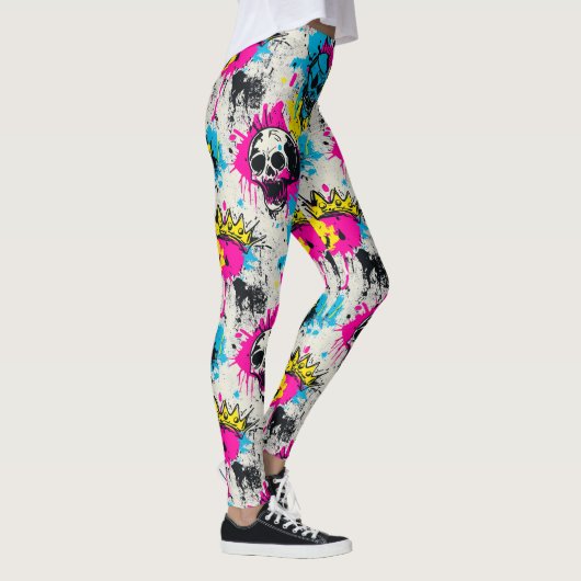 ネオンとアーバンのグラフィティグランジ模様 レギンス (右)