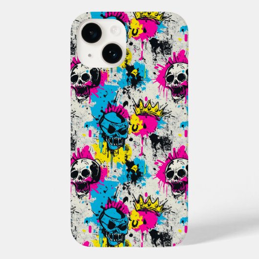 ネオンとアーバンのグラフィティグランジ模様 Case-Mate iPhoneケース (裏面)