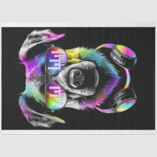 ネオンとヘッドホンのティッシュペーパー 薄葉紙