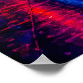 ネオンと傘を持つサイバーパンクシティナイト ポスター (角)