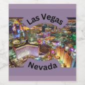 ネオンと夜のラスベガスNevada ワインラベル (シングルラベル)