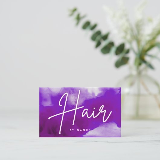 ネオンと紫の煙の髪 名刺 (スタンド正面)