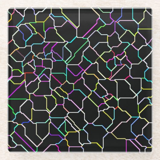ネオンによって傾けられるタイルガラスのコースター ガラスコースター (正面)