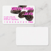 ネオンによって円形にされるコーヒー豆の飲み物のパンチカード ロイヤリティカード (正面/裏面)