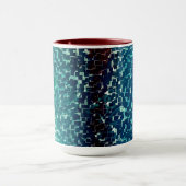 ネオンのような青いモザイクスタイルの荒くハンマーで打たれたガラス マグカップ (中央)