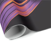 ネオンのオレンジ色の背景のカラスのスケッチ ラッピングペーパー (ロールコーナー)