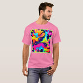ネオンのカオス 液状カラーの爆発 Tシャツ (正面フル)