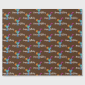 ネオンのカクテルと一緒にハッピーバースデー ラッピングペーパー (フラット)