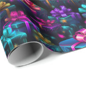 ネオンのクリスマスプレゼント ラッピングペーパー (ロールコーナー)