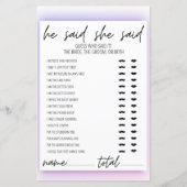 ネオンのグラデーション彼は彼女はブライダルシャワーゲームを言った (正面)