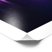 ネオンのサイバーパンクシティスケープ – 未来の紫 フォトプリント (角)