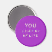 ネオンのサイン私の人生を明るくする – 紫 マグネット (正面/裏面)