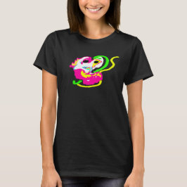 ネオンのタツノオトシゴの岩 Tシャツ