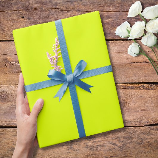 ネオンのチャートレ無地のーズ色 |クラシック |エレガント | ラッピングペーパー