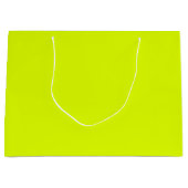 ネオンのチャートレ無地のーズ色 |トレンディー色 ラージペーパーバッグ (正面)