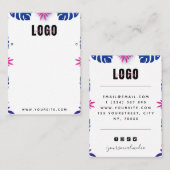 ネオンのトロピカルエキゾチックなパーム離れのイヤリングディスプレイ 名刺 (正面/裏面)