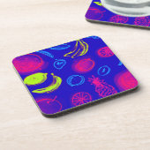 ネオンのトロピカルフルーツがアート買今 コースター (左側)