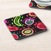 ネオンのトロピカルフルーツがアート買今 コースター (左側)