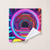 ネオンのトンネルの寸法 バスタオルセット (ウォッシュタオル)