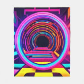 ネオンのトンネルの寸法 フリースブランケット (正面)