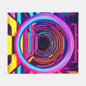 ネオンのトンネルの寸法 フリースブランケット (正面(横))