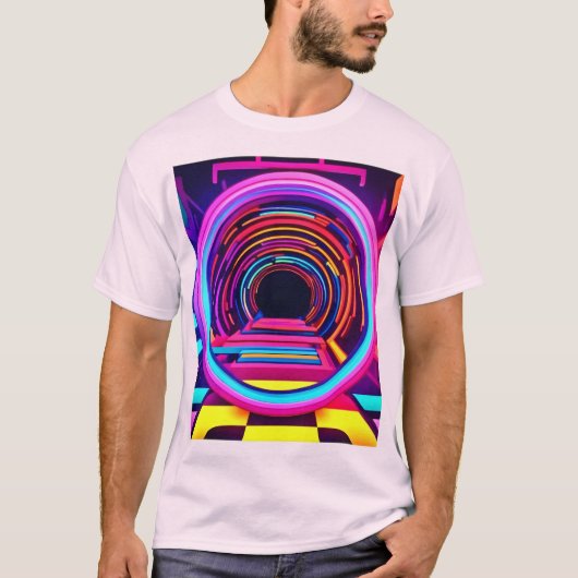 ネオンのトンネルの寸法 Tシャツ (正面)