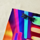 ネオンのトンネル：サイケデリック旅 ビーチタオル (インサイチュ)