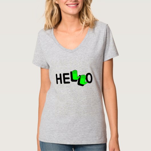 ネオンのハロー手信号 Tシャツ (正面)