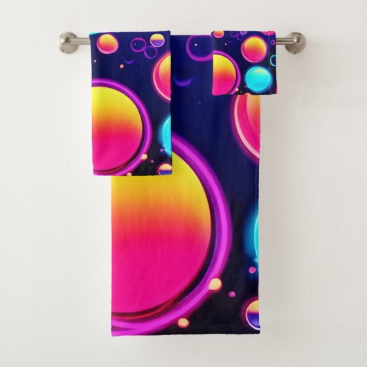 ネオンのバブル宇宙 バスタオルセット (インサイチュ)