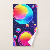 ネオンのバブル宇宙 バスタオルセット (ハンドタオル)