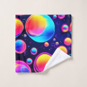 ネオンのバブル宇宙 バスタオルセット (ウォッシュタオル)