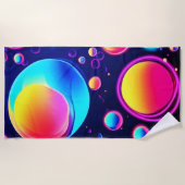 ネオンのバブル宇宙 ビーチタオル (正面)