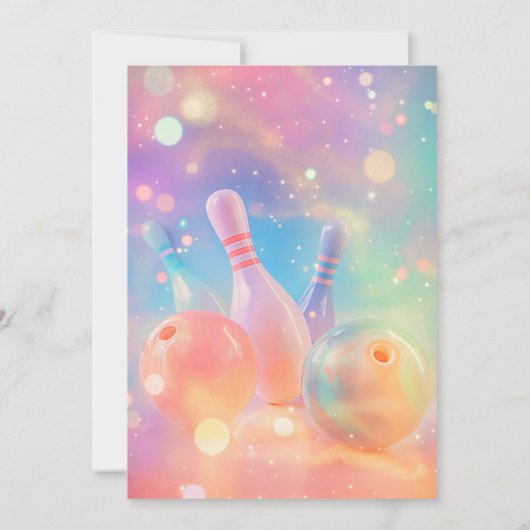 ネオンのホログラフィックボーリングが一部のおもしろいパーティーを破壊 招待状 (裏面)