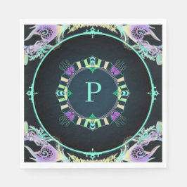 ネオンのマリンスケッチ スタンダードランチョンナプキン