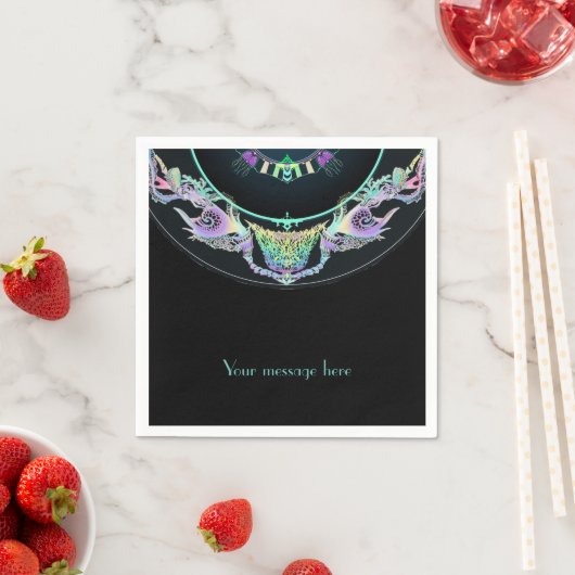 ネオンのマリンスケッチ、パーソナライズ可能 スタンダードカクテルナプキン (インサイチュ)