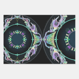 ネオンのマリンスケッチ ラッピングペーパーシート