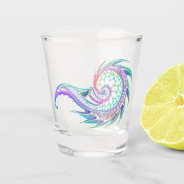 ネオンのマリンライフスケッチ ショットグラス