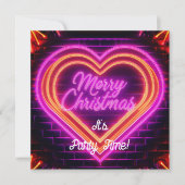 ネオンのメリークリスマスパーティー 招待状 (正面)