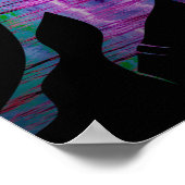 ネオンのヤシの風景：キューブ ポスター (角)