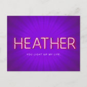 ネオンの光白熱［赤熱］光を放つで沸き上がる ポストカード (正面)