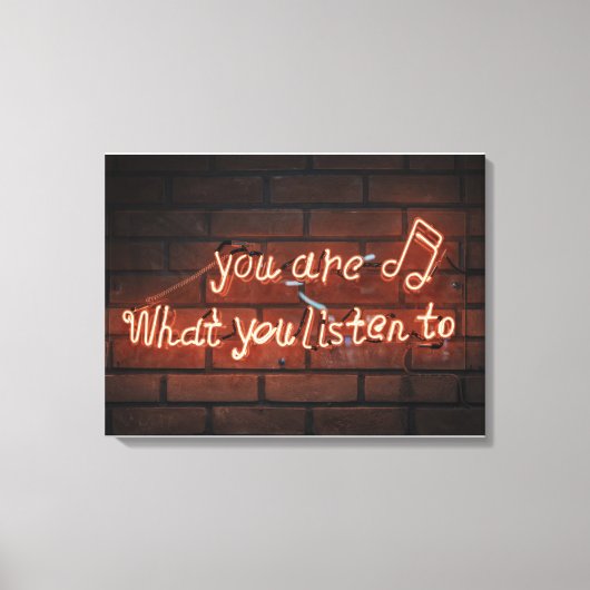 ネオンの光聞のサイン キャンバスプリント (正面)