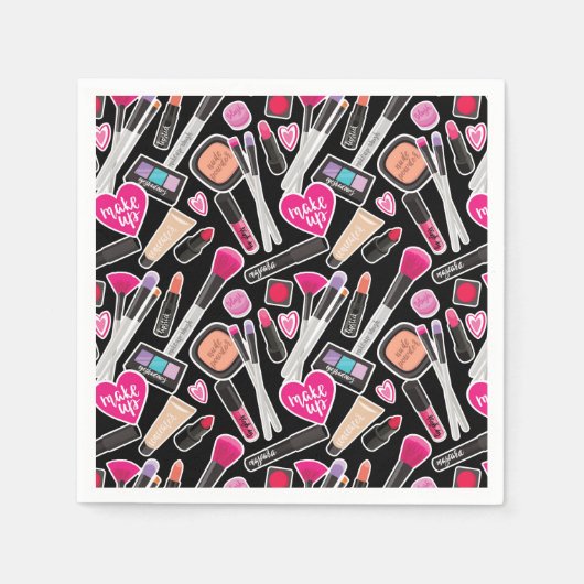 ネオンの化粧パターン スタンダードカクテルナプキン (正面)