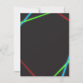 ネオンの単語レーザーのラベルのバースデーパーティ招待状 招待状 (裏面)