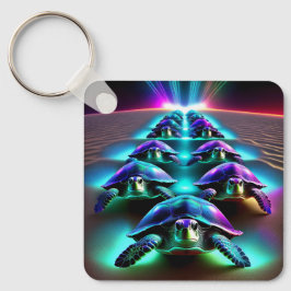 ネオンの回転の行進 キーホルダー