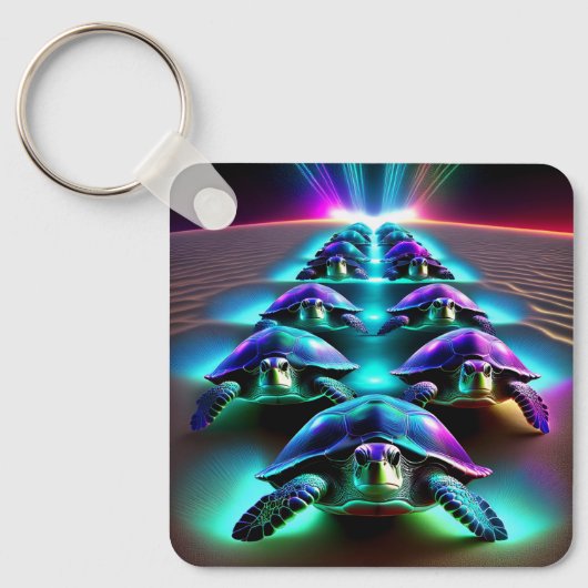 ネオンの回転の行進 キーホルダー (正面)